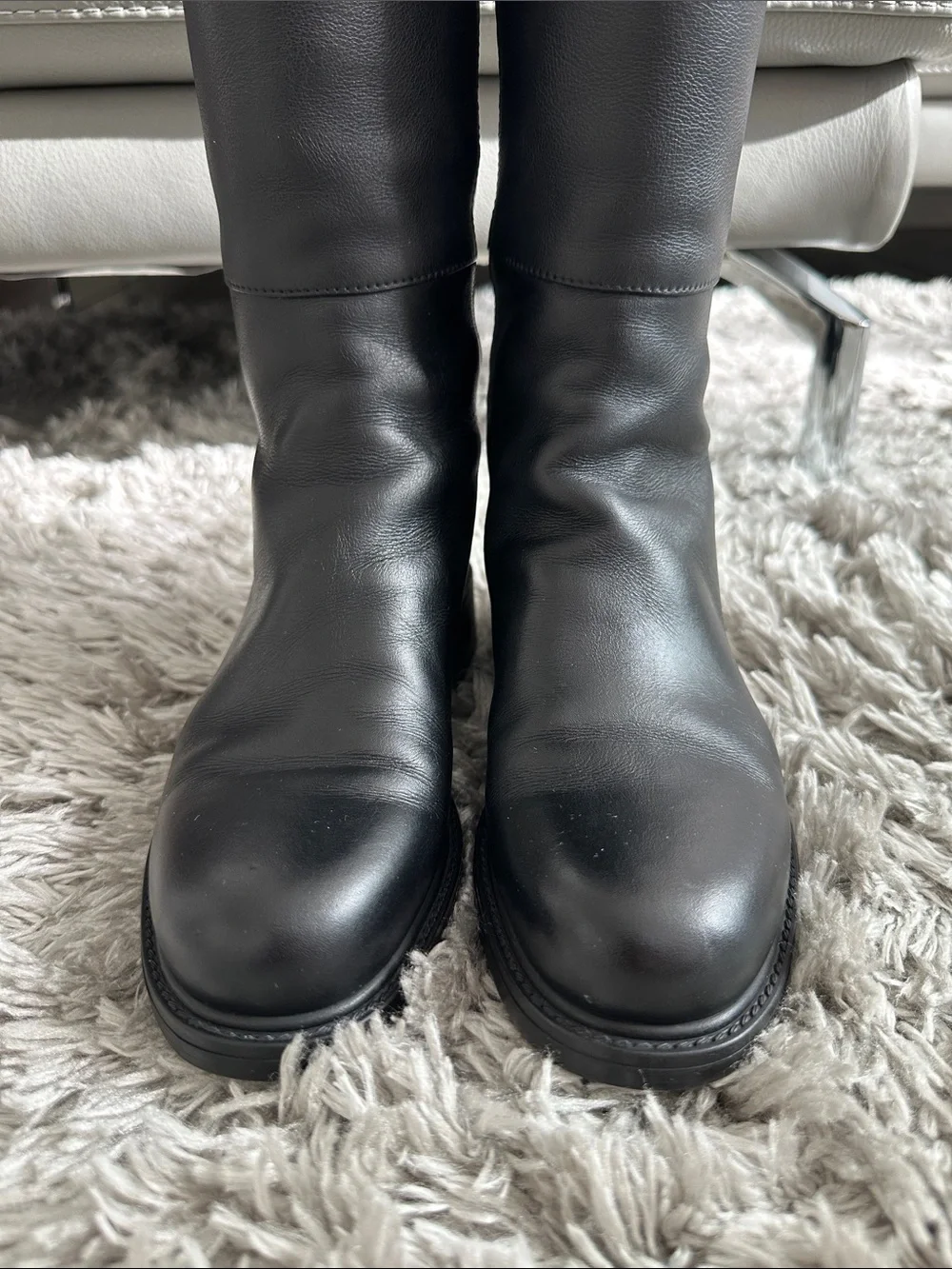 Gucci Black Embossed Leather Over-the-Knee Boots